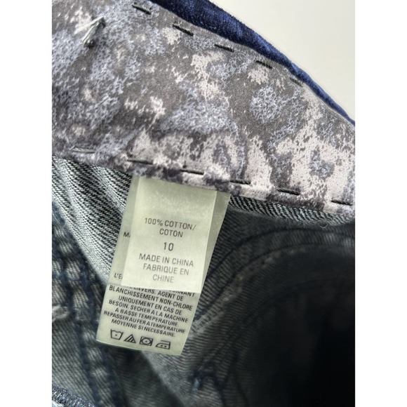 Womens Designer Dark Wash Denim Jeans Light Stitching Flap Pockets Size 10 EUC - Picture 10 of 10